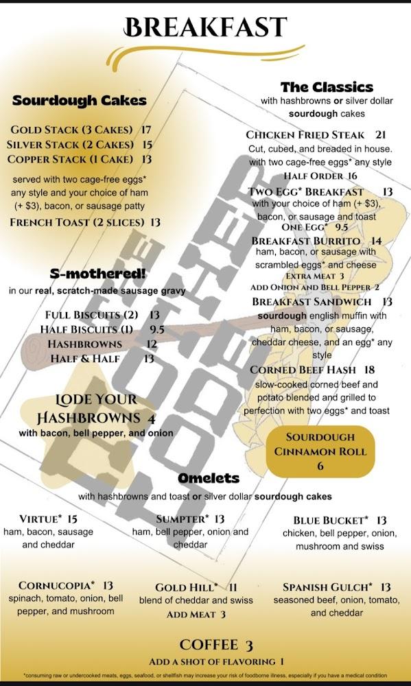 The Mother Lode Menu image 1