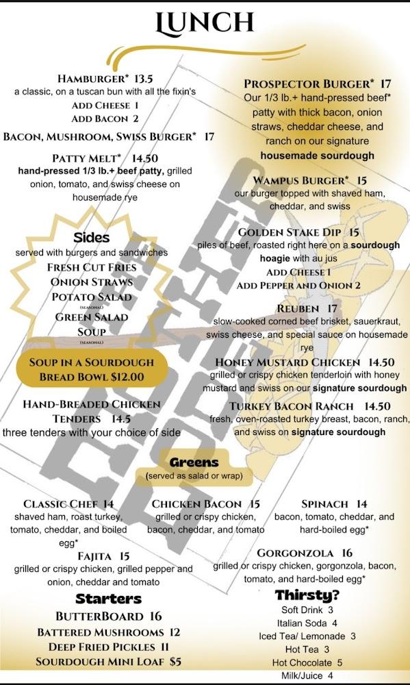 The Mother Lode Menu image 2